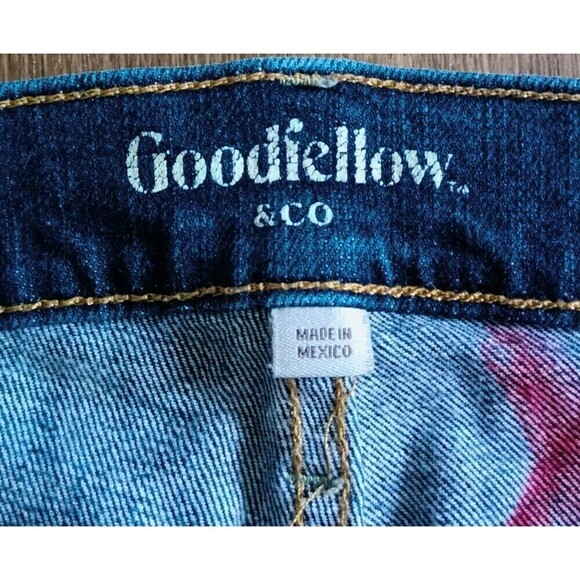 Goodfellow & Co Mens Size 38x36 Slim Total Flex Distressed Patchwork Blue Jeans - Picture 6 of 11